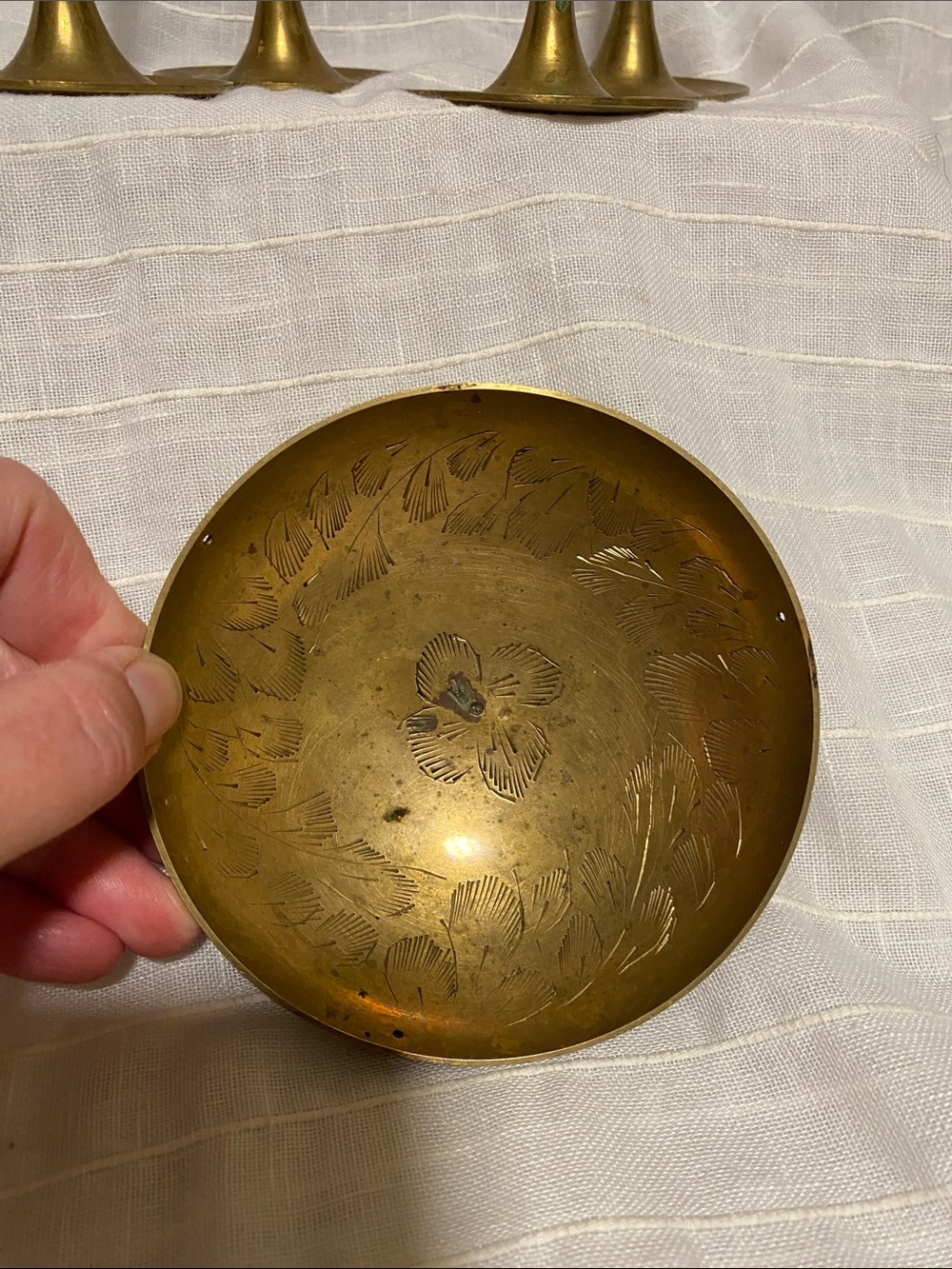 Brass Etched Decorative Dish